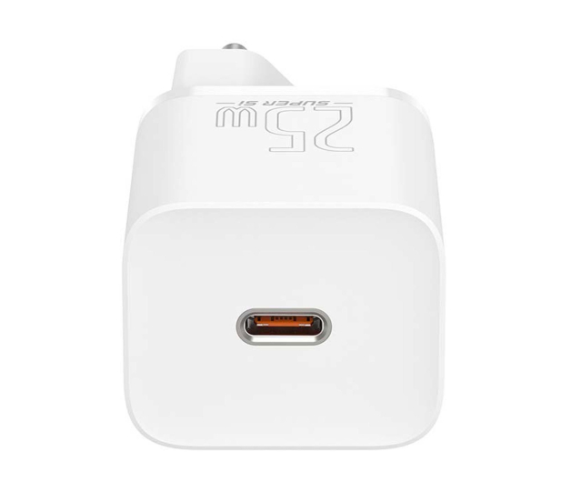 BASEUS Super Si Quick Charger (1xUSB-C, 25W) z przewodem USB-C - USB-C, 1m, biała - 1348142 - zdjęcie 3